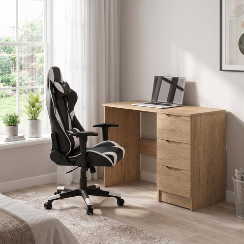 FWStyle Luno 3 Drawer Dressing Table - Oak