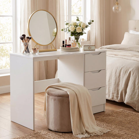 FWStyle Luno 3 Drawer Dressing Table - White