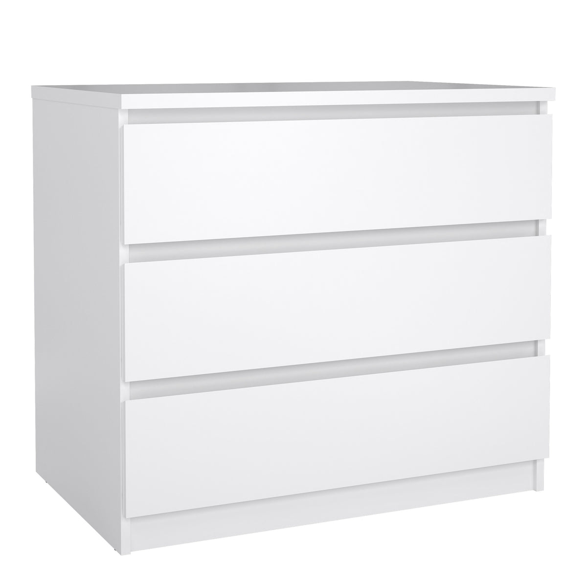 Naia Chest of 3 Drawers in White High Gloss — front view