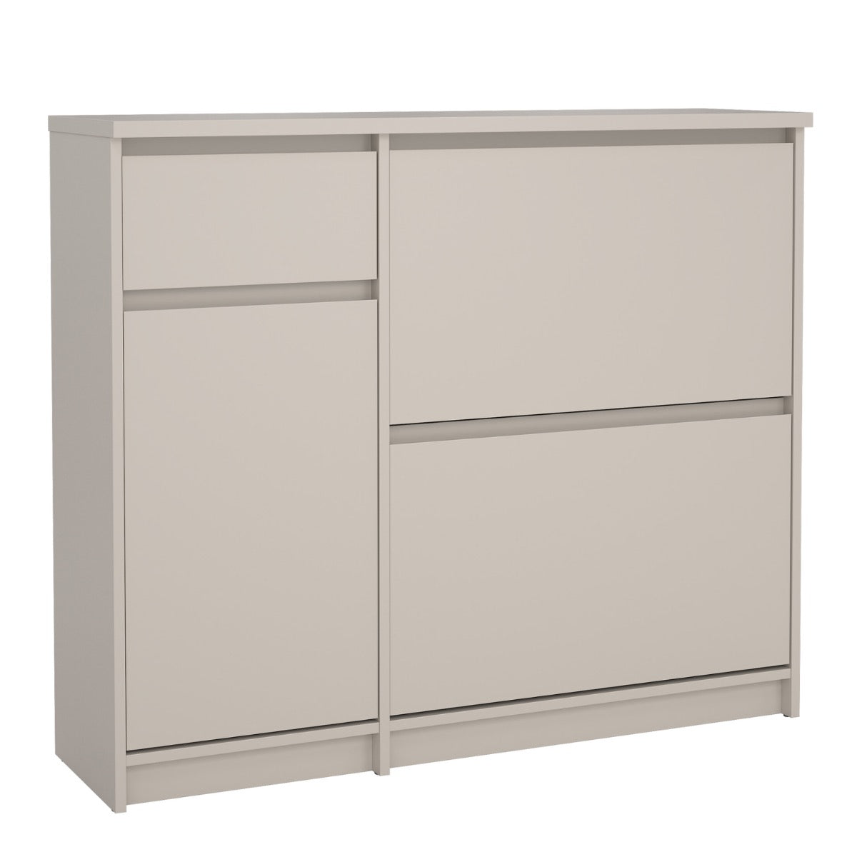 Naia Cashmere Shoe Cabinet with Tilting Doors and Drawer