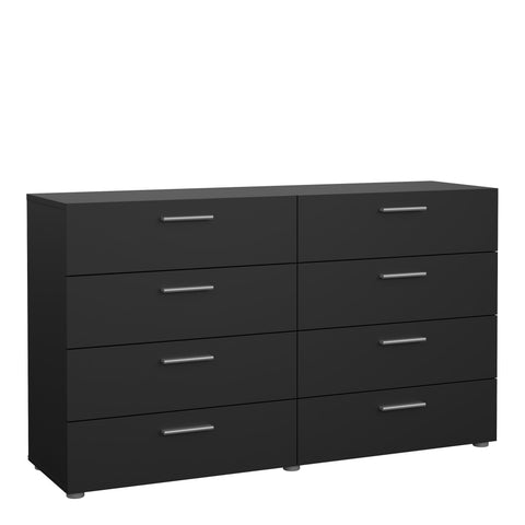 Pepe Wide Chest of 8 Drawers in Black — front view