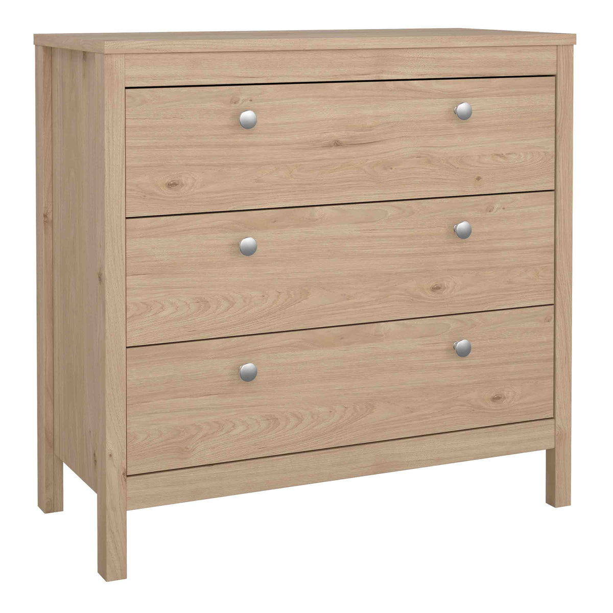Madrid Chest 3 Drawers in Jackson Hickory Oak — front view
