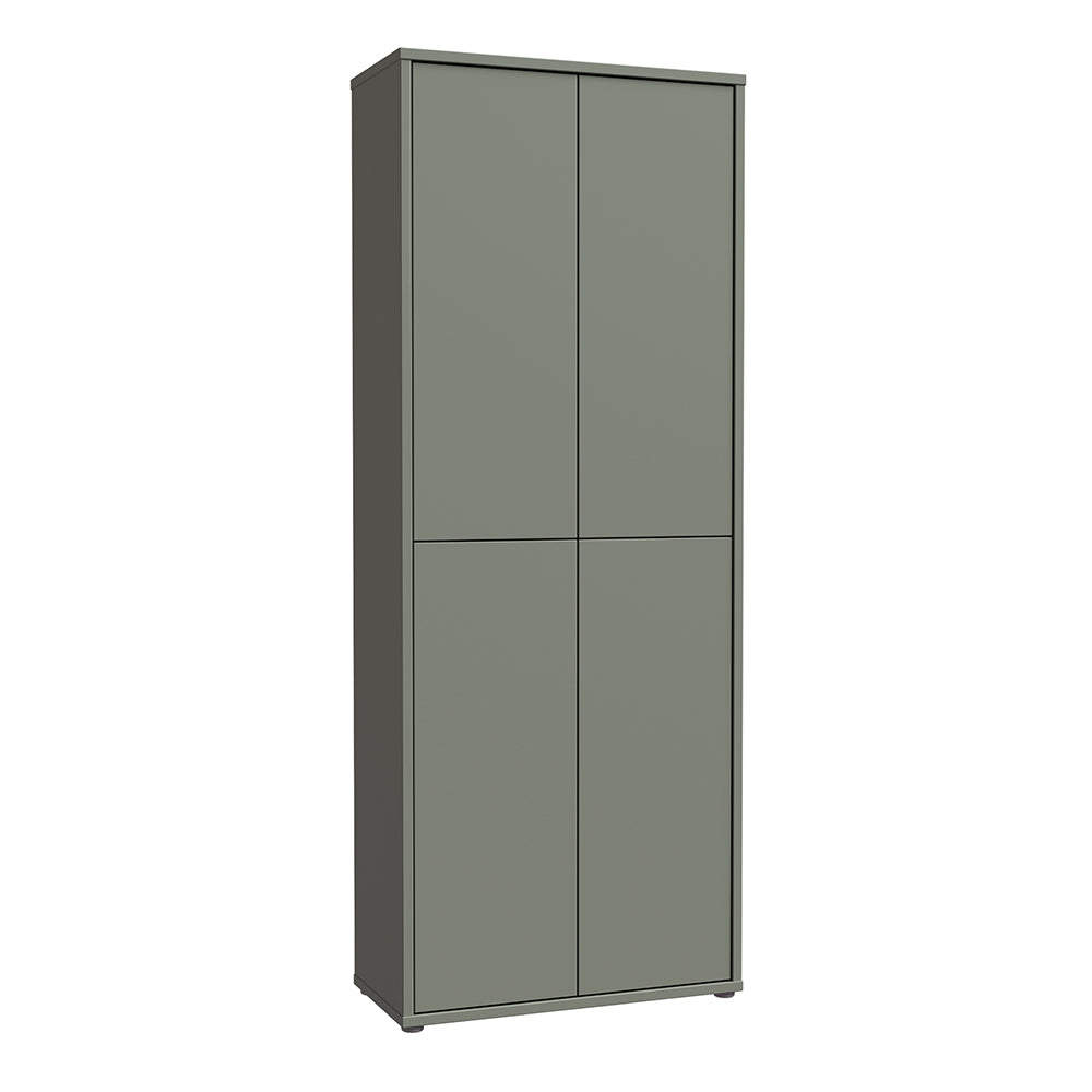 Alice Springs Tall Shoe Cabinet 4 Door Push-to-Open Sage Green