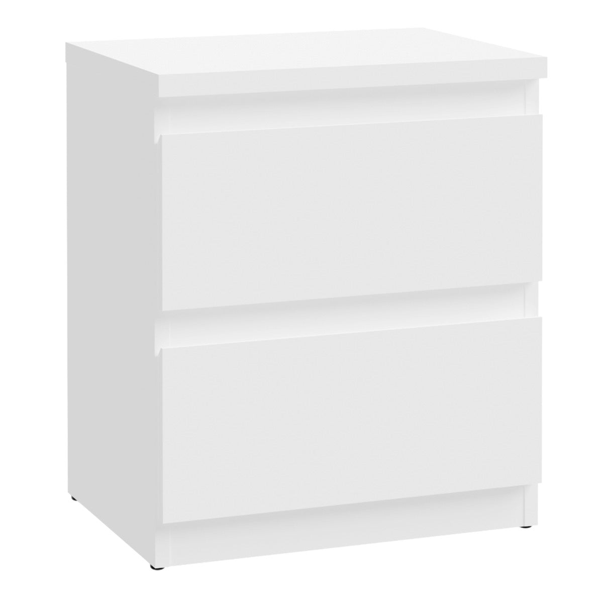 Edmore 2 Drawer Bedside Table in White | Modern Bedroom Storage