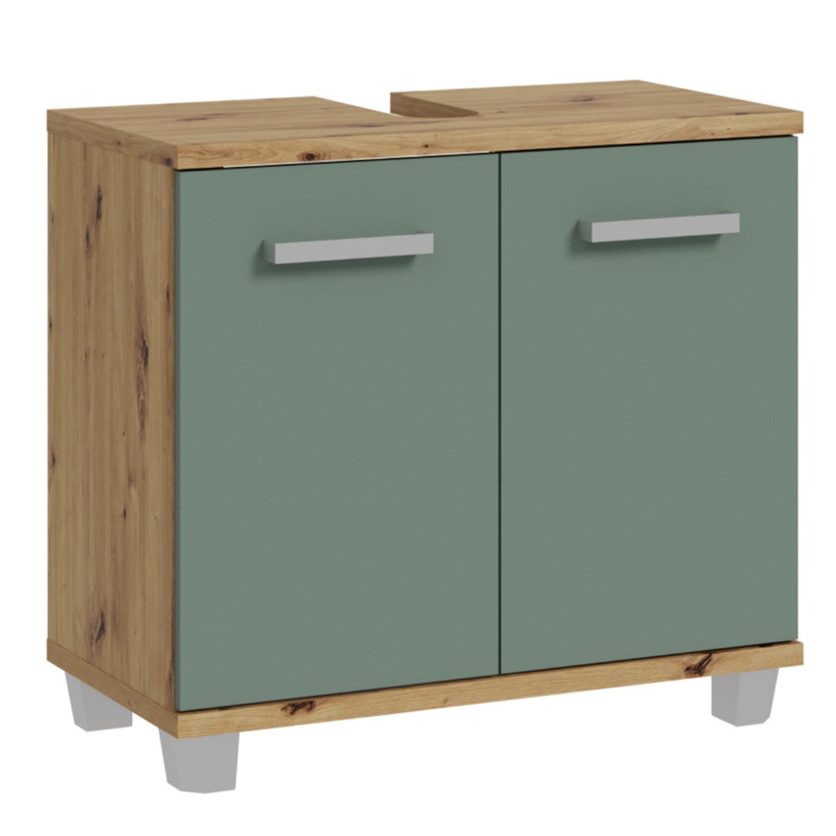 Veris Under Sink Vanity Unit with 2 Doors in Artisan Oak and Sage