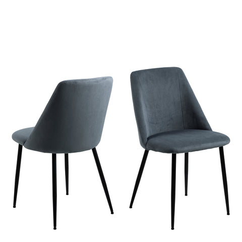 Ines Dining Chair in Grey Set of 4 — front view