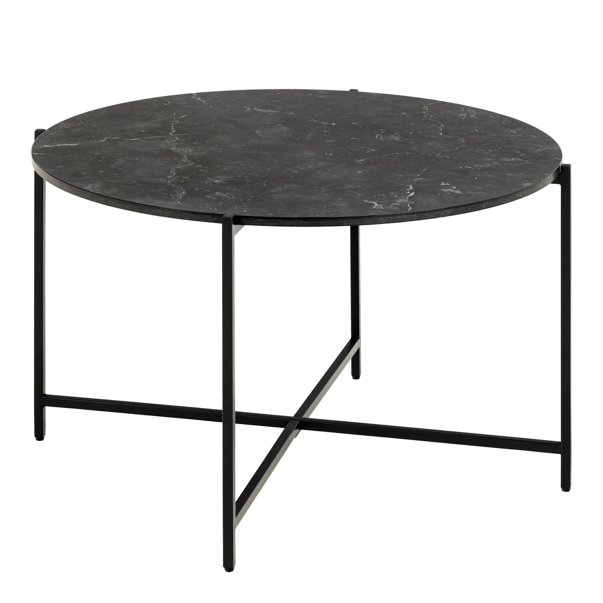 Lamoine Round Coffee Table in Matt Black — front view