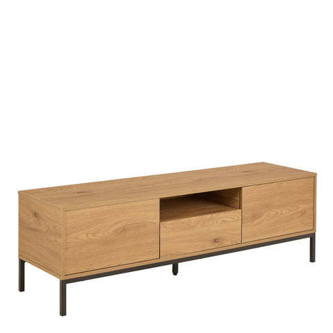 Seaford Tv Unit 2 Doors 1 Drawer in Matt Wild Oak — front view