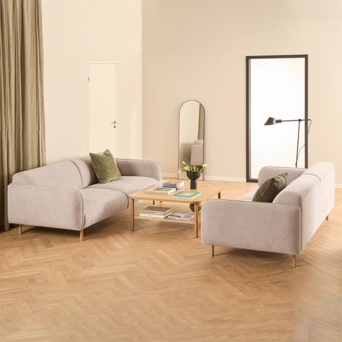 Westham Set of 2 x 3 Seater Sofas in Fay Beige Fabric — front view
