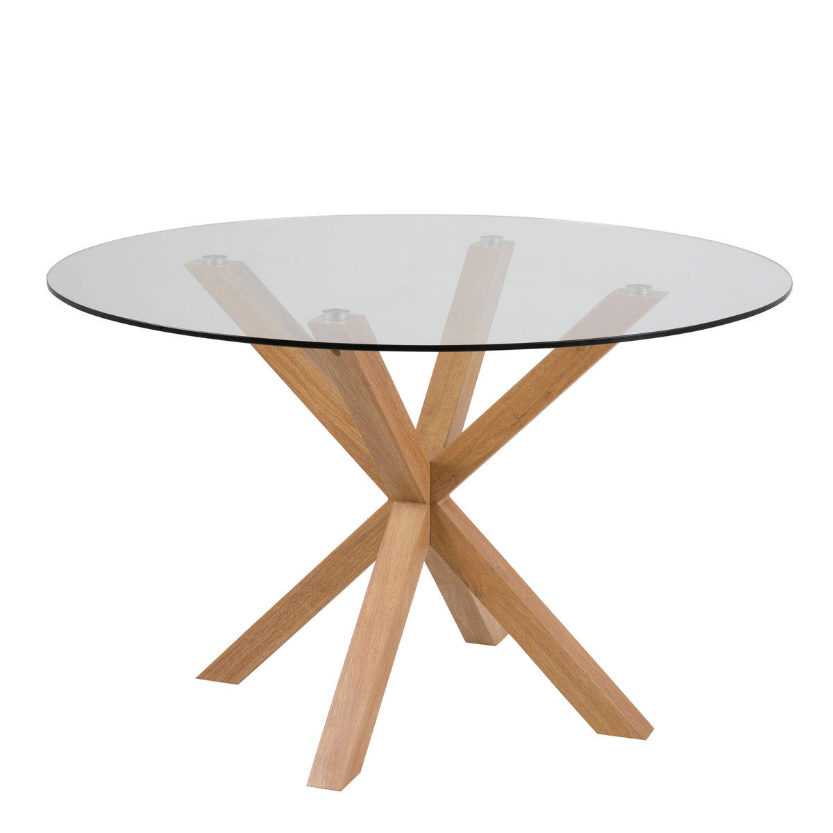 Heaven Round Dining Table with Glass Top 119x75.5cm — front view