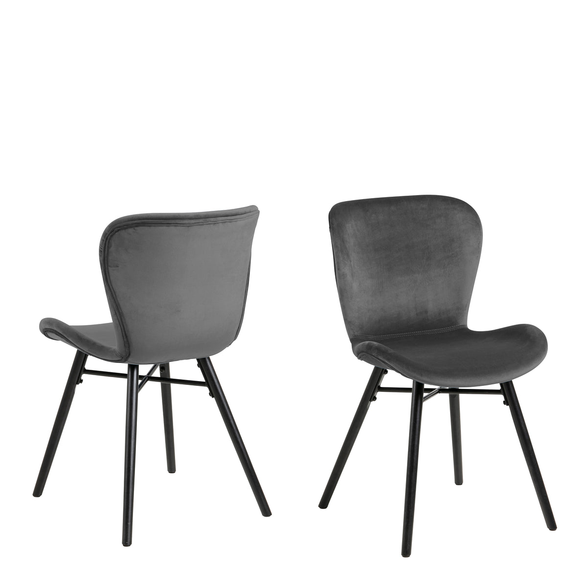 Batilda Dining Chair in Dark Grey Set of 2 — front view