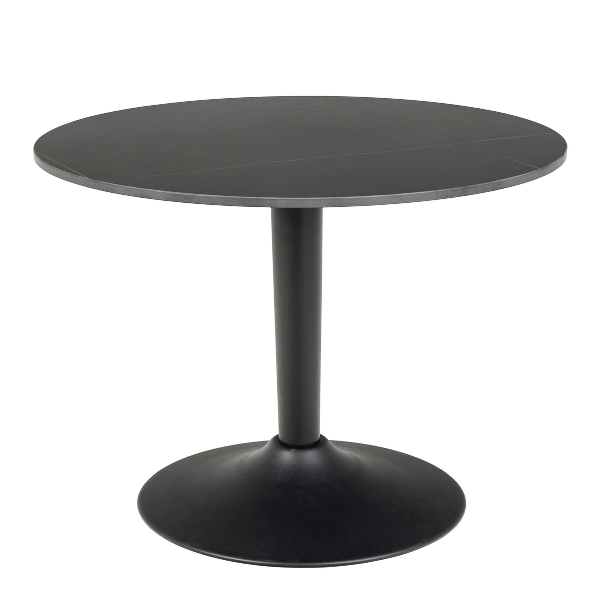 Malta Ceramic Round Coffee Table in Matt black 60x45cm — front view