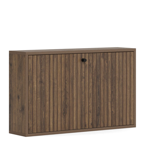 Albany Shoe Cabinet in Smoked Oak with Lamella Front