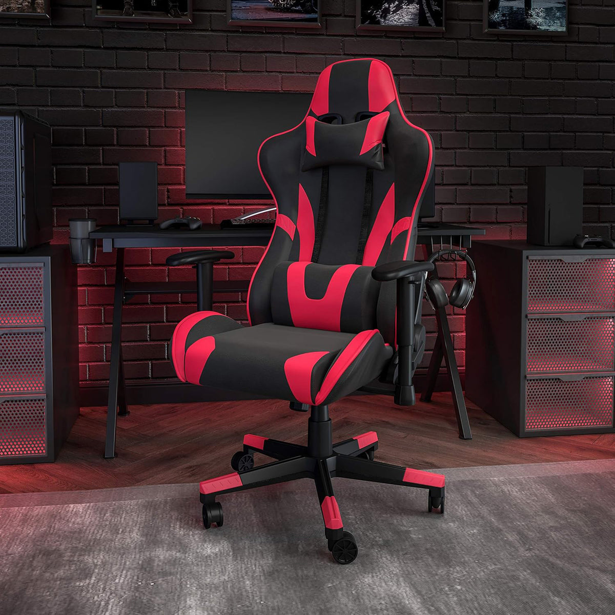 X20 Black & Red Faux Leather Racer Style Gaming Office Chair