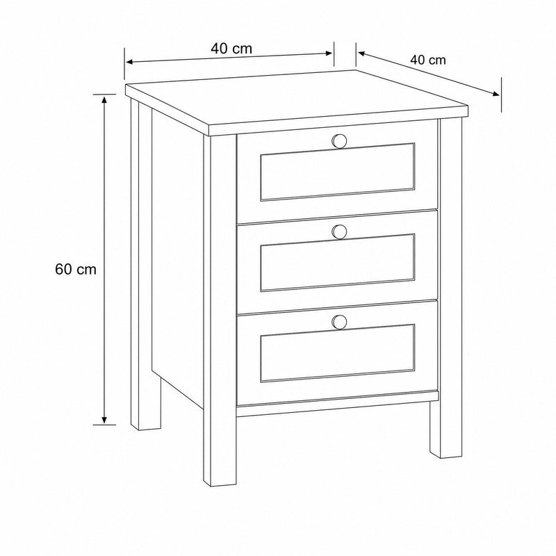 FWStyle Set Of 2 Shaker Style Bedside Tables - Oak
