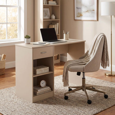 FWStyle Promo 1 Drawer Open Shelf Study Desk - Putty