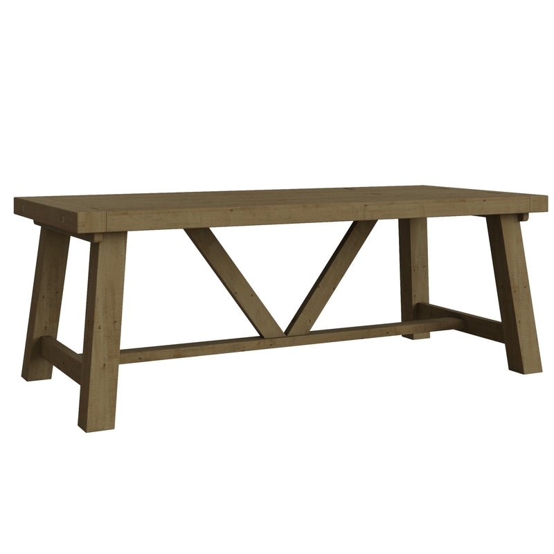 Saltash 2m Fixed Top Dining Table - Solid Reclaimed Natural Pine