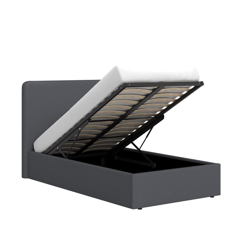 Walton Grey Fabric Single Ottoman Storage Bedframe