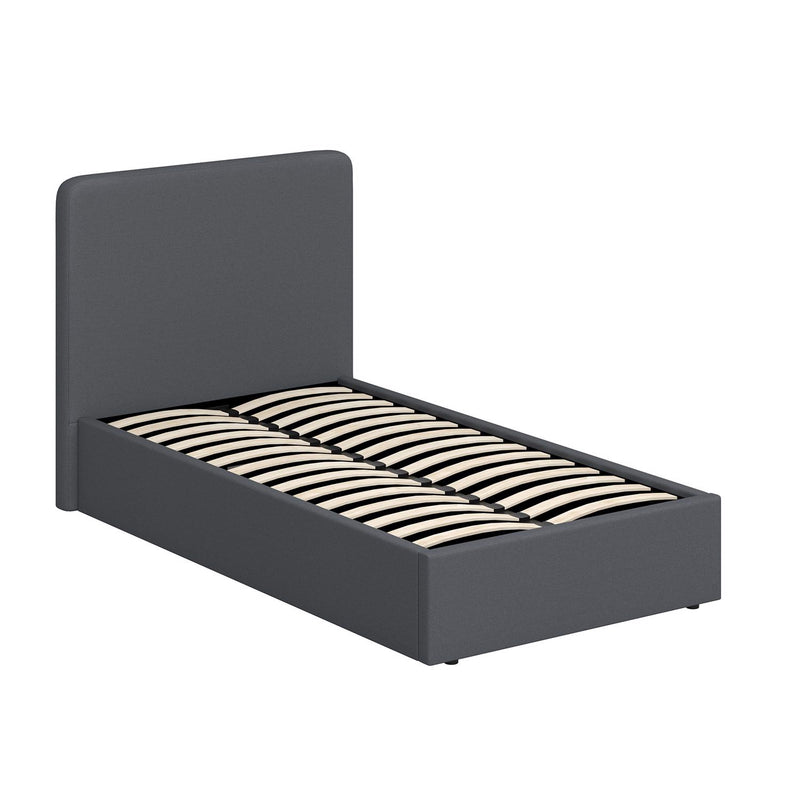 Walton Grey Fabric Single Ottoman Storage Bedframe