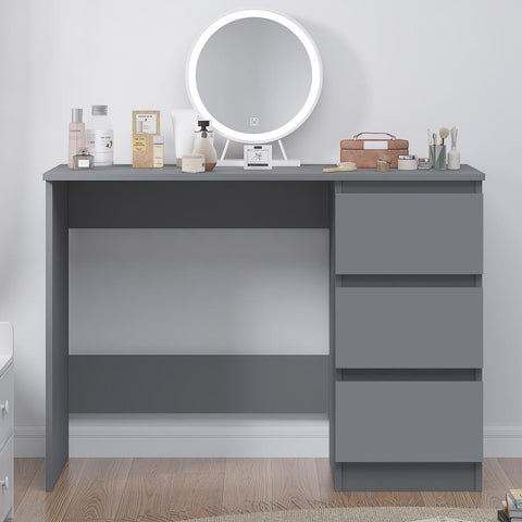 FWStyle Stora 3 Drawer Dressing Table - Matt Dark Grey