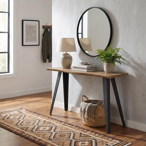 Nassau Wave Edge Console Table - Oak