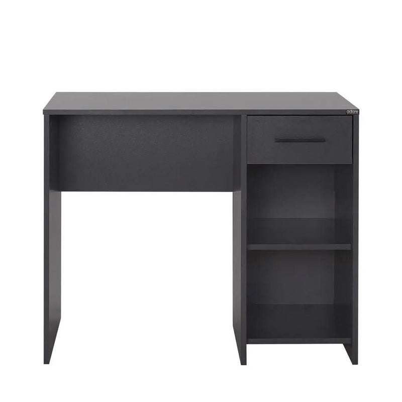 Adore Anthracite Grey Study Desk with Drawer & Shelves