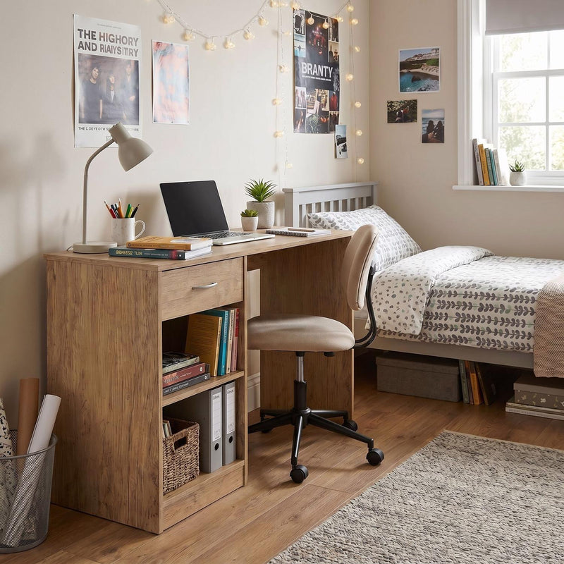 FWStyle Promo 1 Drawer Open Shelf Study Desk - Oak