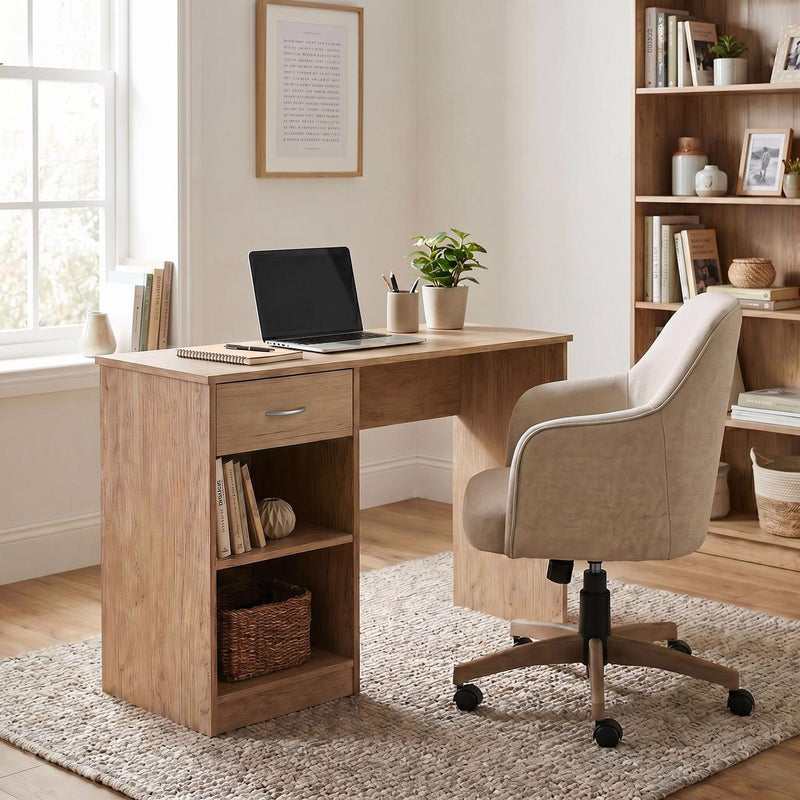 FWStyle Promo 1 Drawer Open Shelf Study Desk - Oak