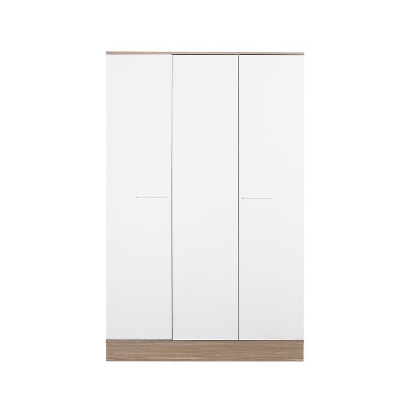 Adore Teen White & Oak 3 Door Wardrobe with Shelves