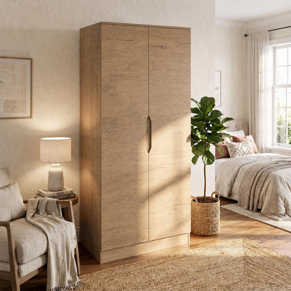 Luno 2 Door Double Wardrobe - Oak