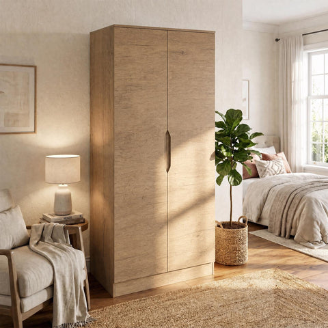 Luno 2 Door Double Wardrobe - Oak