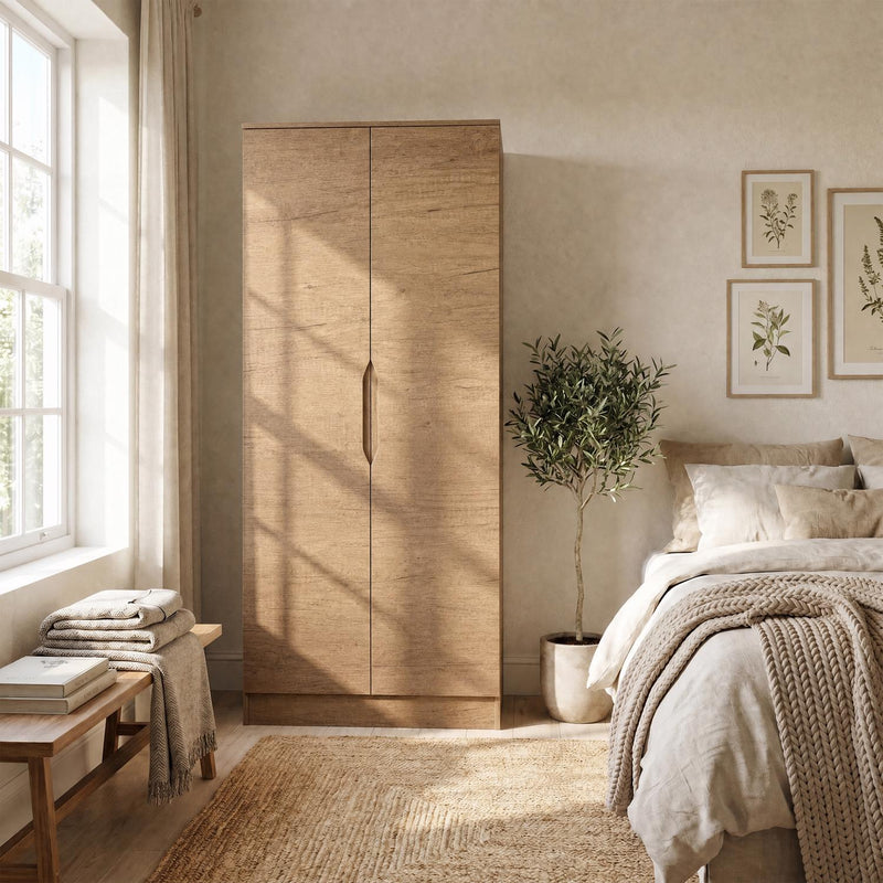 Luno 2 Door Double Wardrobe - Oak