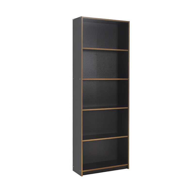 Adore Anthracite Grey Tall 5 Tier Bookcase Shelving Unit