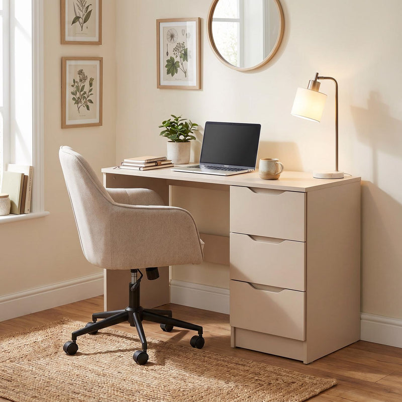 FWStyle Luno 3 Drawer Dressing Table - Putty