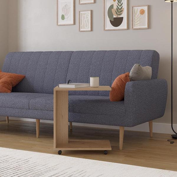 Adore Florida Oak Effect Sofa Laptop Table on Castors - Mobile Side Table