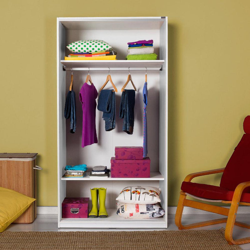 Adore Matt White Sliding 2 Door Wardrobe with Shelves