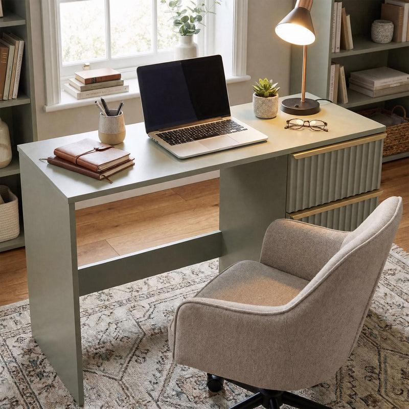 Lania 3 Drawer Dressing Table / Desk - Green