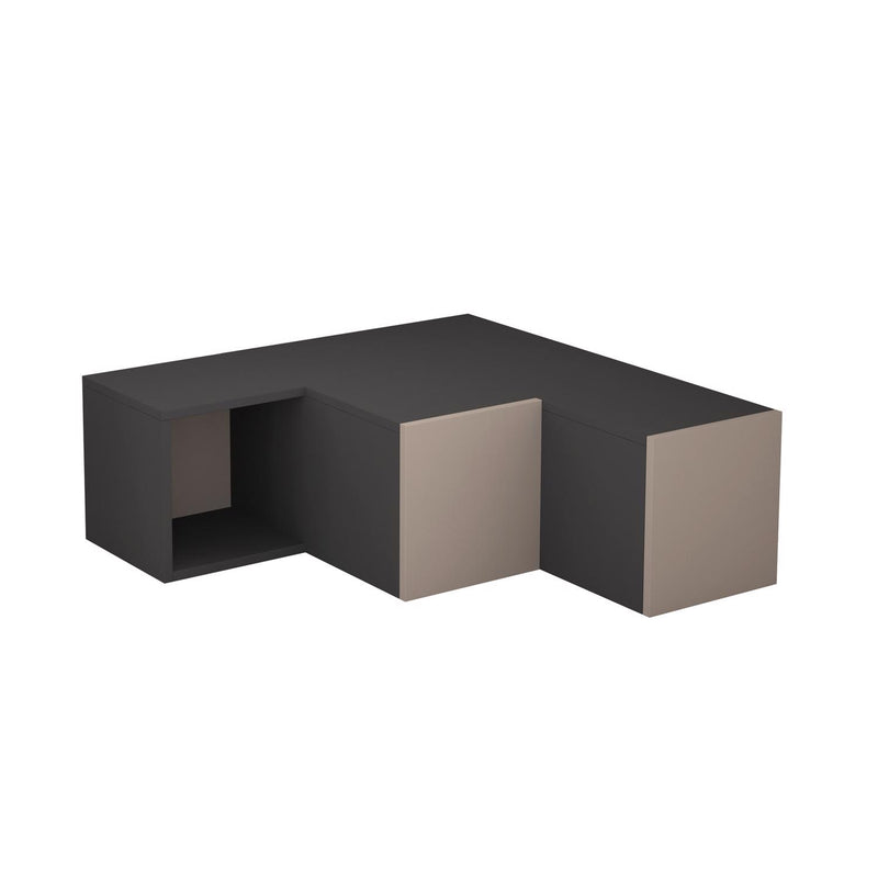 Modern Corner TV Unit With Sliding Storage - Anthracite
