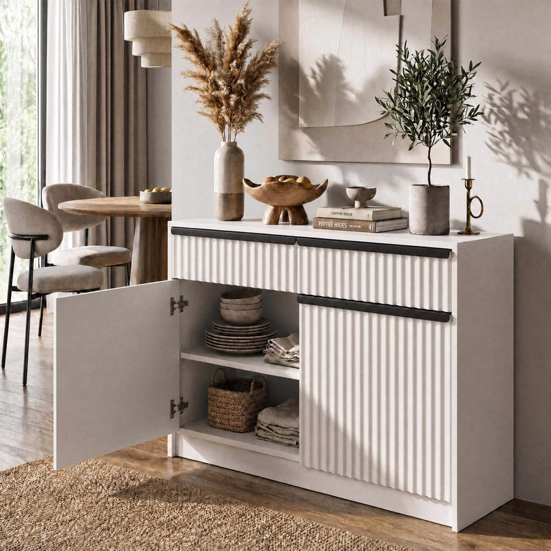 Lania 2 Door 2 Drawer Large Sideboard - White