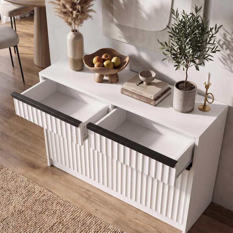 Lania 2 Door 2 Drawer Large Sideboard - White