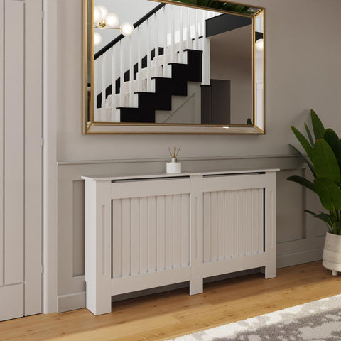 FWStyle Vertical Slat Large MDF White Radiator Cover