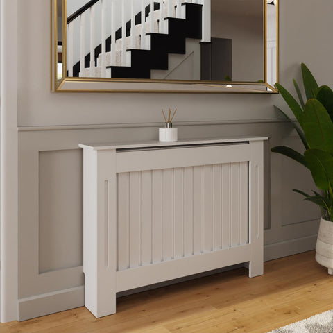 FWStyle Vertical Slat Medium MDF White Radiator Cover