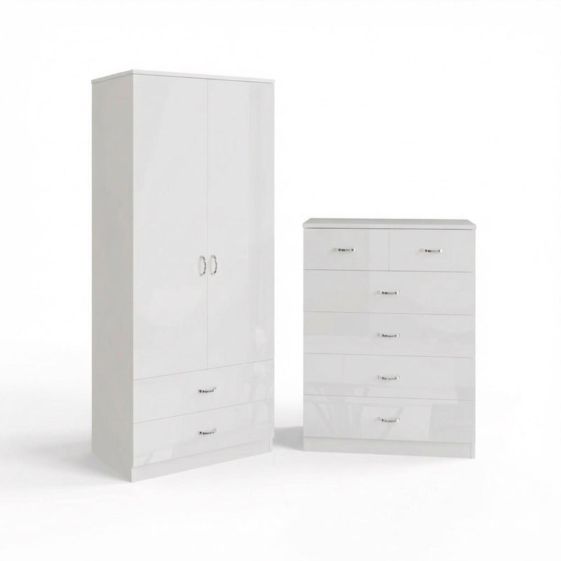 Chilton 2 Piece White Gloss Nursery Furniture Set