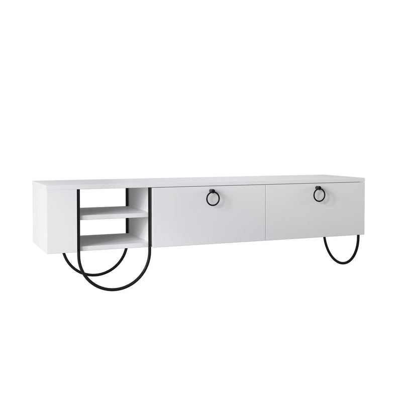 Norfolk Modern TV Unit Multimedia Centre White with Storage