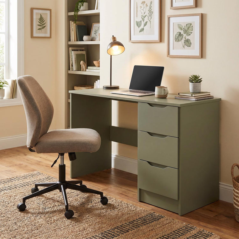 FWStyle Luno 3 Drawer Dressing Table - Sage Green
