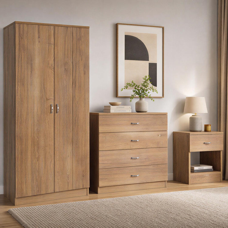 Promo 3 Piece Bedroom Furniture Set - Oak