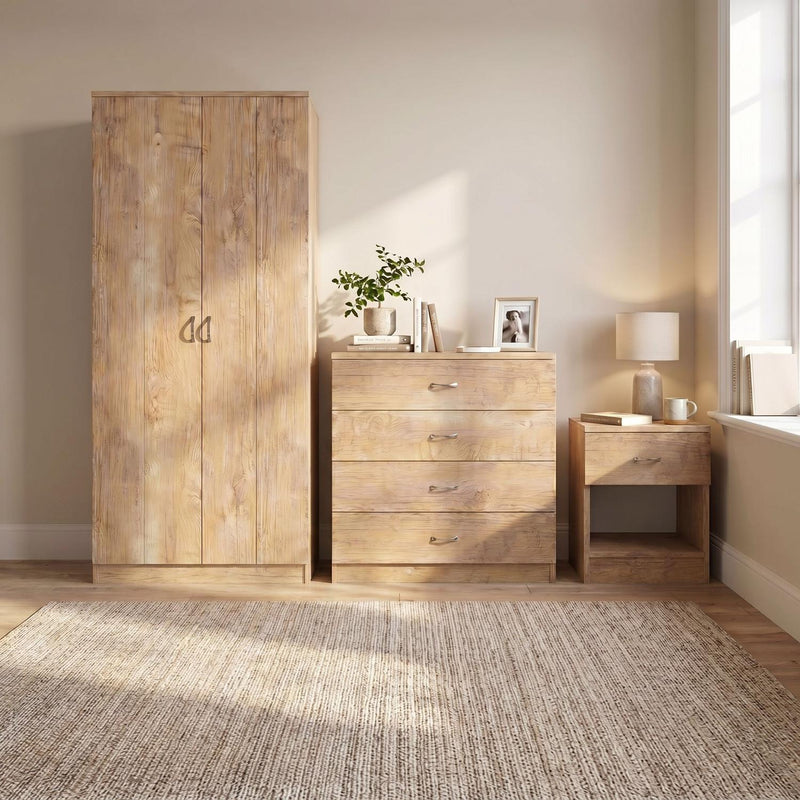 Promo 3 Piece Bedroom Furniture Set - Oak