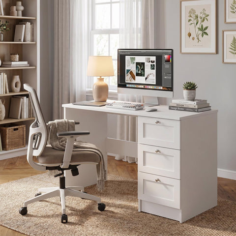 FWStyle Artus 3 Drawer Dressing Table - Matt White