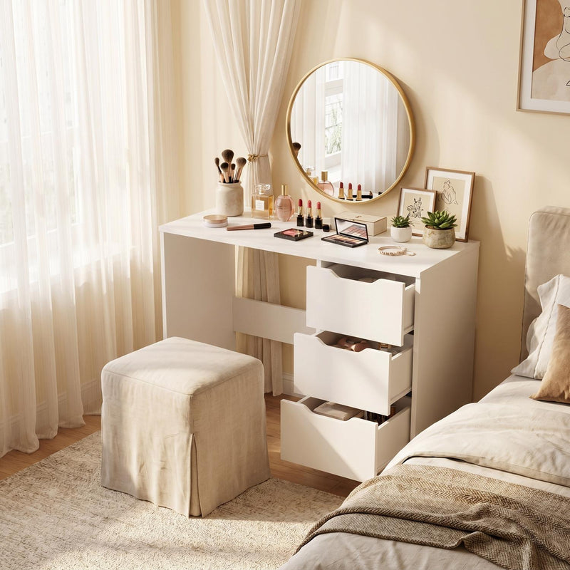 FWStyle Luno 3 Drawer Dressing Table - White