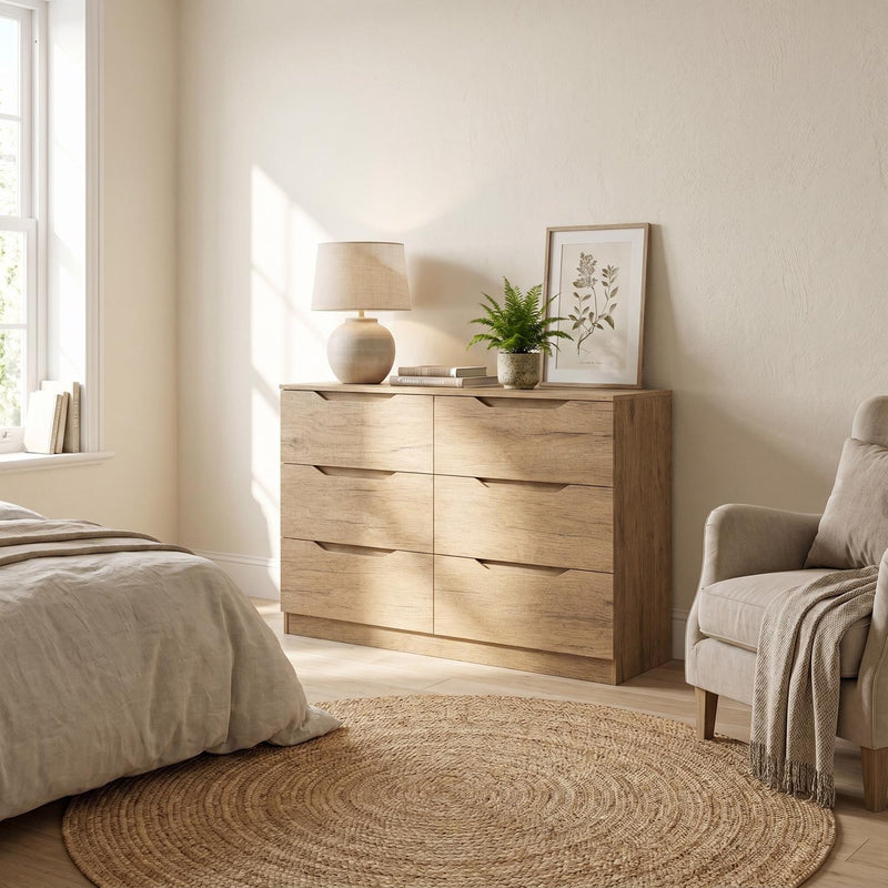 Luno 6 Drawer Chest Of Drawers - Oak Effect